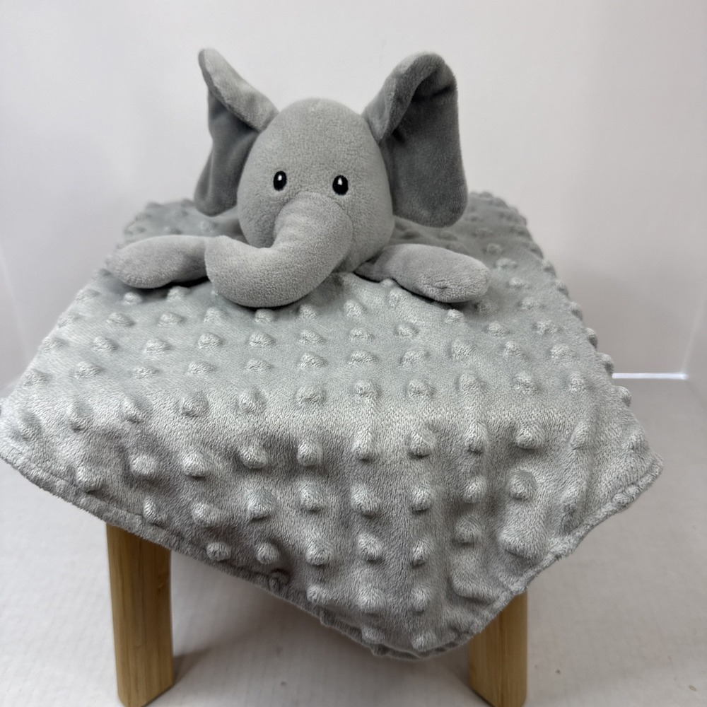 Boritar Elephant Baby Security Blanket with Lovely Animal Pattern Backing 14"